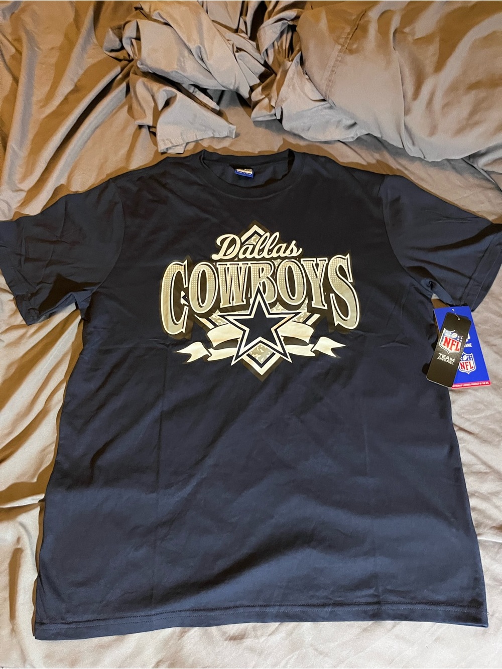 NFL Dallas Cowboys Navy T-Shirt with Gold Graphic